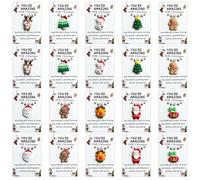 AVZYARDY 10/20/30Pcs Christmas Pocket Hugs Gift Set, Mini Christmas Resin Pocket Hug Tokens with Heartwarming Cards, Holiday Keepsake Ornaments for Family Friends Coworkers Staff Appreciation