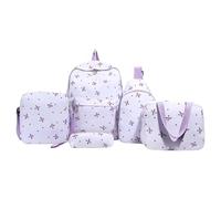 AVZYARDY 5pcs / Set College School Sac à dos avec boîte à lunch et étui au crayon pour adolescent (violet)