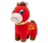 AVZYARDY Année du Cheval 2026 Peluche, Figurine Amusante Souriante/pleurante, Adorable Figurine du Nouvel an Lunaire Chinois Cheval Rouge, Porte-Bonheur en Peluche pour décoration intérieure