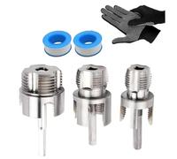 AVZYARDY Clé à molette multifonction 4-en-1, version améliorée 2026, clé à pipe d'eau et fileteuse intégrée pour tuyaux avec raccords internes et externes, outil de perçage universel pour tuyaux PVC