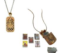 AVZYARDY Collier pendentif miniature de tarots spirituel, pendentif vintage élégant en alliage, bijou de tarots compact, bijou mystique boho pour femmes, porte-bonheur Gâté pour la fête des mères