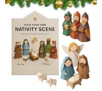 AVZYARDY Crèche de Noël en papier DIY, kit origami 3D avec Jésus, ange et mouton, facile à plier pour débutants, décoration créative pour enfants et adultes