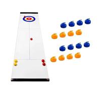 AVZYARDY Équipement de jeu de fête de sport Jeu de planche de curling compact Ensemble de curling planant avec 8/16 pierres de curling de table Jeux familiaux de curling compacts pour enfant