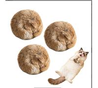 AVZYARDY Jouet pour Chat à Balle en Fourrure de Lapin avec Herbe à Chat, balles en Fausse Fourrure Douce et Moelleuse, Balle de Poursuite Fluffy pour Chats, Jouets interactifs pour Exercice intérieur