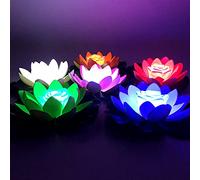 AVZYARDY Lumière Piscine Flottante,Lampe LED Flottante, Lumière de Piscine de LED,Lampe de nuit fleur de lotus artificielle à piles,Étanche Boule Lumineuse Piscine pour Piscine, Fontaine, Spa