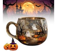 AVZYARDY Tasses de Noël Créatives, Verres en Stained Glass, Mug Decoratif Éventail de Conception Unique, Tasses à Café, Thé, Lait Festives pour Maison et Bureau