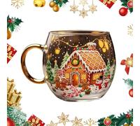 AVZYARDY Tasses de Noël Créatives, Verres en Stained Glass, Mug Decoratif Éventail de Conception Unique, Tasses à Café, Thé, Lait Festives pour Maison et Bureau