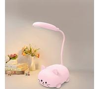 AVZYARDY Veilleuse pour enfants, lampe de bureau LED, lampe mignonne pliable en forme de chat, lampe de chevet rechargeable par USB, protection des yeux, lampe de bureau, col de cygne réglab