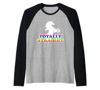 AW Fashions Totally Straight T-Shirt Gay Pride Premium Manche Raglan
