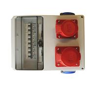 AW-TOOLS Répartiteur mural 2 x 230 V/16 A Schuko + 1 x CEE 16 A/400 V + 1 x CEE 32 A/400 V entièrement câblé + LS