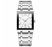 Aw1361-01e Montre carrée en acier inoxydable avec date analogique à quartz pour homme et femme, F, taille unique