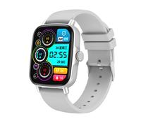 AW18 Smartwatch, grand écran haute résolution de 1,69 pouces, cadran personnalisé riche, appel Bluetooth, IP68 étanche, 220 mAh longue durée, argenté
