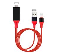 AWADUO Adaptateur USB C vers HDMI avec câble USB 4K 30 Hz Compatible avec MacBook 2018 iPad Pro, iMac, Chromebook Pixel, Galaxy S9 Note9 S10 Surface Book Pro 2018 Rouge