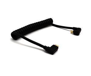 AWADUO Câble à ressort USB C en forme de U, 4K @ 60 Hz 10 Gbs Type C mâle 180 degrés vers type C 3.1 C mâle 90 degrés câble d'extension de données de voiture spiralé câbles de charge USB C 180 degrés