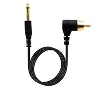 Awaduo Câble de tatouage professionnel en caoutchouc pour tatouage de 6,35 mm à RCA 90° OD 2.2 Câble pour tatouage / machine à tatouer (noir/1,8 m)