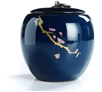 AWAING Urnes pour Cendres Humaines Urnes for Ashes Adulte, humaine Petit Urnes Funéraires, Ji émail bleu grande jarre commémorative scellée, enterrement Urne à la maison ou Cimetière, Chien/Chat Pet