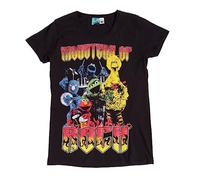 Awaiting Approval Sesame Street Monsters of Rock Fitted Black T Shirt