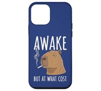 Awake But at What Cost - Capybara Humoristique fumant Coque pour iPhone 12 Mini