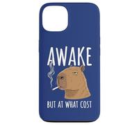 Awake But at What Cost - Capybara Humoristique fumant Coque pour iPhone 13