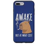 Awake But at What Cost - Capybara Humoristique fumant Coque pour iPhone 7 Plus/8 Plus
