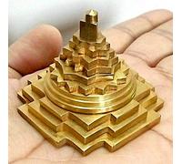 Awaken Your Kundalini Sri Yantra, Meru Yantra, Sri Chakra in Brass Size 2" inch - Spiritual Powers, Vaastu Dosh, Prosperity - 3D