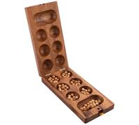 Awale En Bois Pliant - 48 Billes, 12 Alveoles, 2 Joueurs, Des 6 Ans