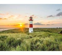 awallo A.S. Création 403702 Papier peint photo Motif Phare Mer Bleu/jaune/vert 3,36 x 2,60 m