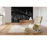 awallo A.S. Création 403705 Papier peint photo Motif pont de BrooklynBridgeNewYorkCity 3,36 x 2,60 m Noir/blanc