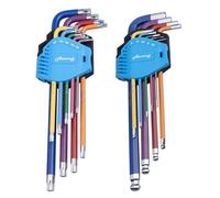 Awang 18 PCS Clés Allen Clés Hexagonales 1,5-10mm et Cles Torx T10-T50 Jeu de clés hex et Torx Clés Hex Clef Torx en Acier au Chrome-Vanadium pour Réparation de Vélos,etc