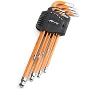 Awang 9 PCS Clés Allen Clés Hexagonales 1,5-10mm et Cles Torx en Acier au Chrome-Vanadium pour Réparation de Vélos