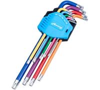 Awang 9 PCS Clés Allen T10-T50,Cles Torx acier Cr-V, petit et compact avec support pliant-Métrique