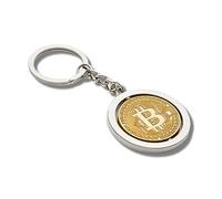 AWANGUARD - Porte-clés Bitcoin de Qualité Supérieure, Pièce de Collection BTC en Relief 3D, Porte Clés Cryptomonnaie, Cadeau Crypto, Premium Breloque Pour Sac à Main Porte-clés Rotatif.