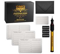 AWANGUARD Senator - 24xSEED Phrase Portefeuille Bitcoin en Acier pour Cryptomonnaies Phrase de Récupération Compatible avec Tous les Portefeuilles de Cryptomonnaies. (Senator Lite)