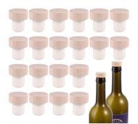 AWAOVV Lot de 24 bouchons en liège réutilisables en forme de T pour bouteille de vin en bois et caoutchouc