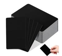 AWAOVV Lot de 50 cartes de visite noires en métal de 0,8 mm - Gravure au laser - Pour et le bureau