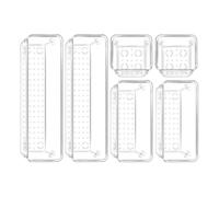 AWAOVV Lot de 6 organiseurs de tiroir en plastique, 3 tailles transparentes, pour salle de bain, coiffeuse, cosmétiques, vaisselle