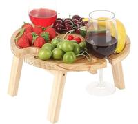 AWAOVV Table de pique-nique pliante portable, table de camping en plein air, table de camping, petite table de pique-nique en bois, petite taille