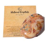 AWARDSEN 2.4" Agate Pierre Preciusee Grand Cristal de Pierre de Palme Polie Reiki Cristaux Pierre Naturelle Gemme Inquiétude équilibre énergétique Soulagement du Stress Cadeau pour Femme