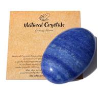 AWARDSEN 2.4" Aventurine Bleue Pierre Preciusee Grand Cristal de Pierre de Palme Polie Reiki Cristaux Pierre Naturelle Gemme Inquiétude équilibre énergétique Soulagement du Stress Cadeau pour Femme