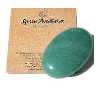 AWARDSEN 2.4" Aventurine Verte Pierre Preciusee Grand Cristal de Pierre de Palme Polie Reiki Cristaux Pierre Naturelle Gemme Inquiétude équilibre énergétique Soulagement du Stress Cadeau pour Femme