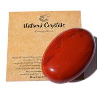 AWARDSEN 2.4" Jaspe Rouge Pierre Preciusee Grand Cristal de Pierre de Palme Polie Reiki Cristaux Pierre Naturelle Gemme Inquiétude équilibre énergétique Soulagement du Stress Cadeau pour Femme
