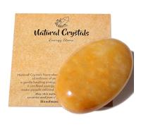 AWARDSEN 2.4" Topaze Pierre Preciusee Grand Cristal de Pierre de Palme Polie Reiki Cristaux Pierre Naturelle Gemme Inquiétude équilibre énergétique Soulagement du Stress Cadeau pour Femme
