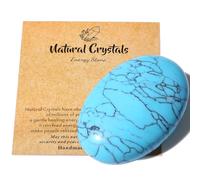 AWARDSEN 2.4" Turquoise Pierre Preciusee Grand Cristal de Pierre de Palme Polie Reiki Cristaux Pierre Gemme Inquiétude équilibre énergétique Soulagement du Stress Cadeau pour Femme