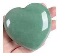 AWARDSEN 60 mm Aventurine Pierre Precieuse Naturelle Cristaux Grande Pierre de Coeur Cristaux Cœurs de Palme Pierre Précieuses Reiki Cristaux Cadeaux pour Femme