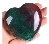 AWARDSEN 60 mm Fluorine Pierre Precieuse Naturelle Cristaux Grande Pierre de Coeur Cristaux Cœurs de Palme Pierre Précieuses Reiki Cristaux Cadeaux pour Femme