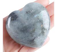 AWARDSEN 60 mm Labradorite Pierre Precieuse Naturelle Cristaux Grande Pierre de Coeur Cristaux Cœurs de Palme Pierre Précieuses Reiki Cristaux Cadeaux pour Femme