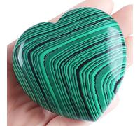 AWARDSEN 60 mm Malachite Pierre Precieuse Naturelle Cristaux Grande Pierre de Coeur Cristaux Cœurs de Palme Pierre Précieuses Reiki Cristaux Cadeaux pour Femme