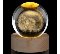 AWARDSEN Boule de cristal de 60 mm en forme de dent-de-lion, pâquerette en verre, boule en verre décorative, boule de cristal pour petits cadeaux