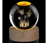 AWARDSEN Boule de cristal de 60 mm en forme de tulipe, boule de verre décorative pour presse-papier, petite boule de cristal pour cadeau