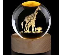 AWARDSEN Boule de verre de 60 mm en forme de girafe Décoration, boule de cristal animal, boule de cristal girafe, boule de verre décorative presse-papier, boule de verre décorative, cadeaux pour les